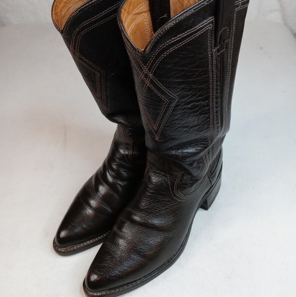 Texas Brand Mens Size 8.5  D black Genuine Water B main image 5